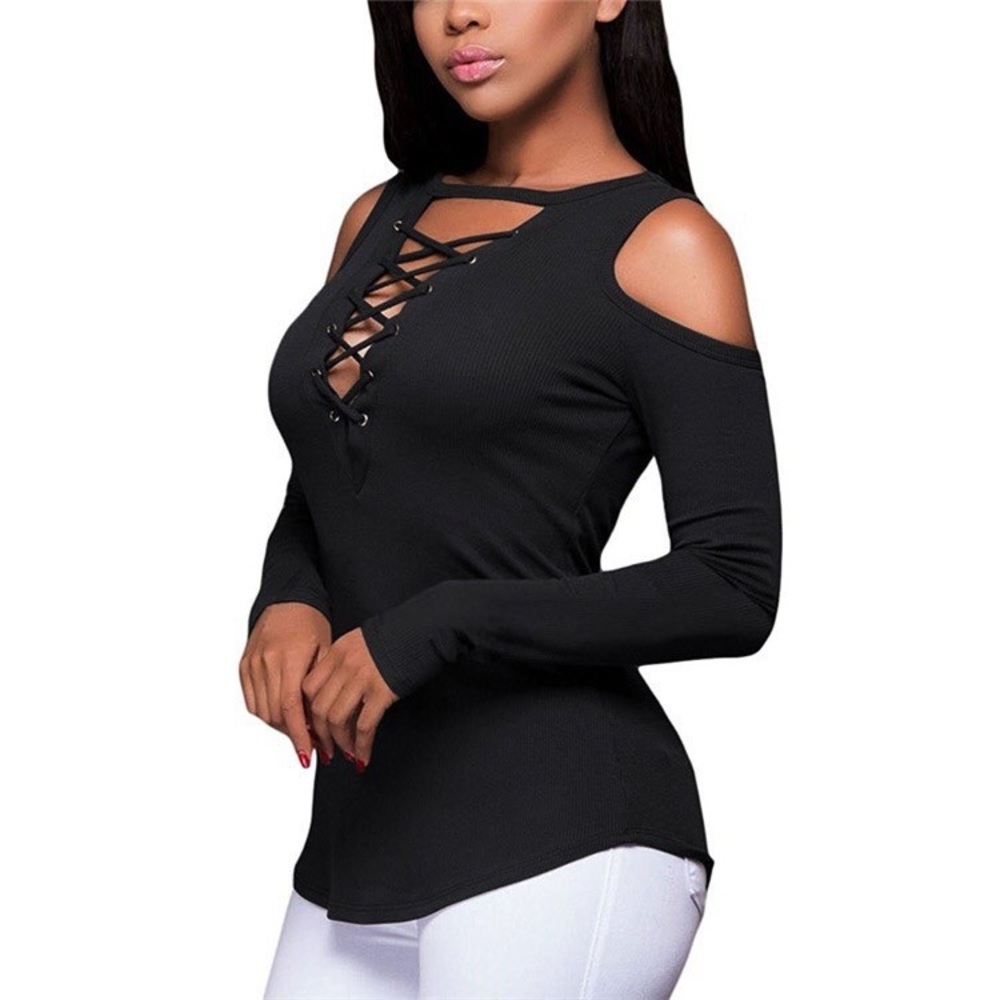 Long Sleeve Bandage Blouse